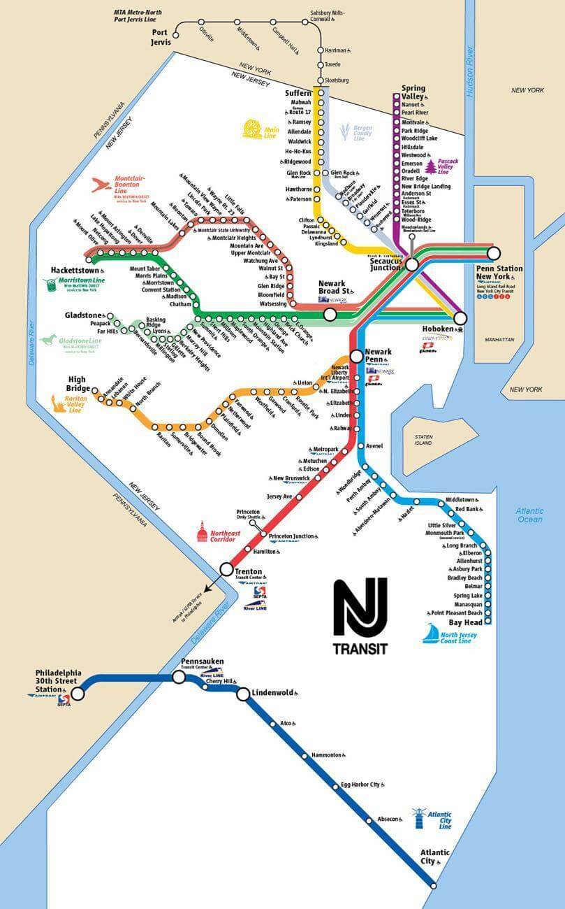 new jersey seashore train map
